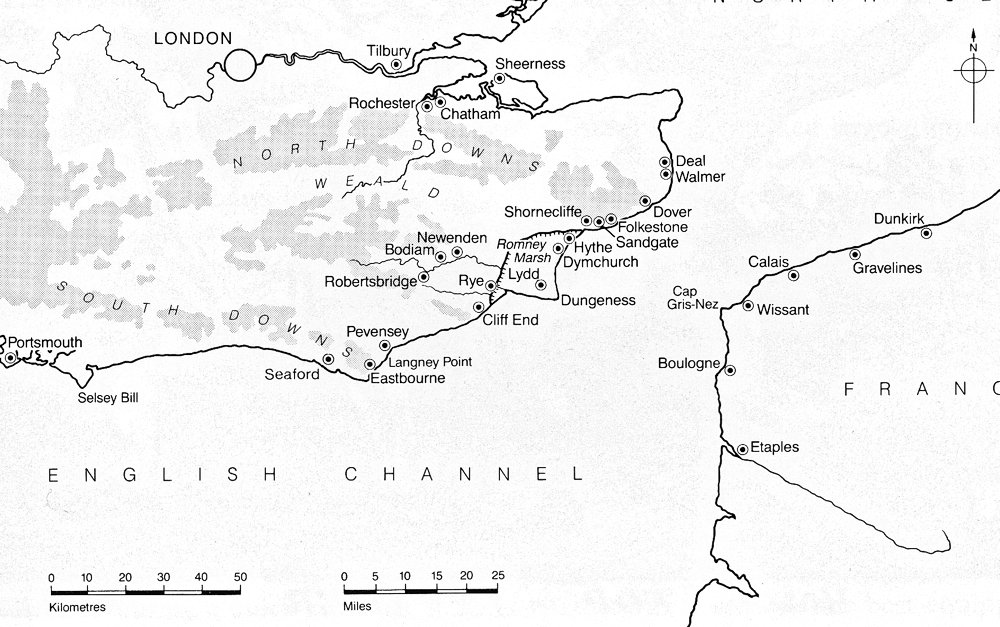 Map of English Channel